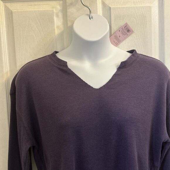 Wild Fable Women’s XL Purple Cropped Waffle Knit Thermal Long Sleeve Top NWT - Picture 11 of 16